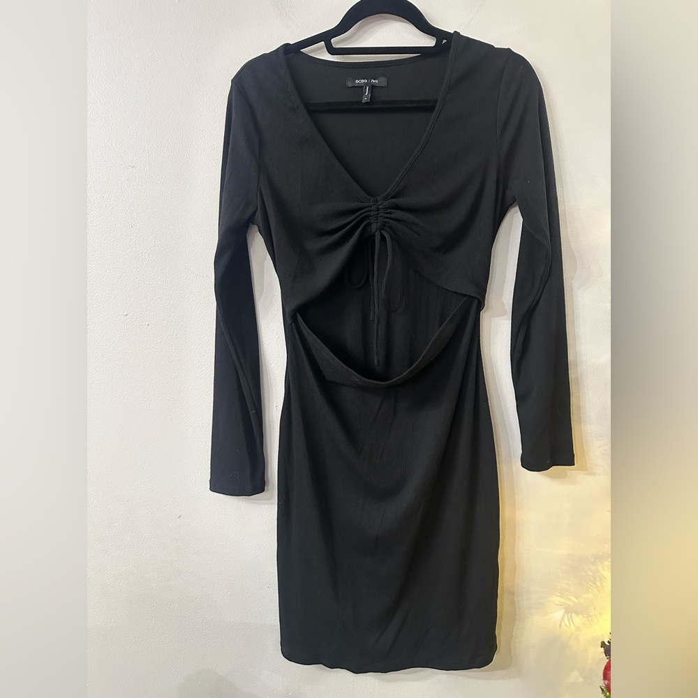 BCBG Paris Black Long Sleeve Dress with Cut-Out
